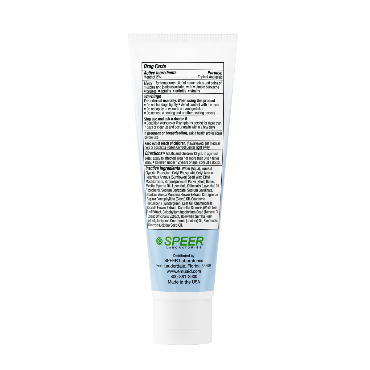 tubo di crema analgesica topica speerlabs