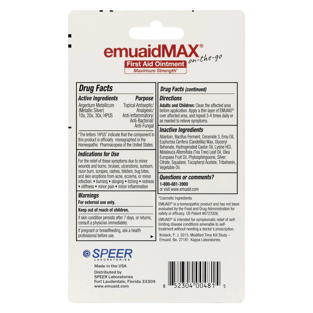 emuaidmax unguento di primo soccorso confezione posteriore istruzioni e ingredienti