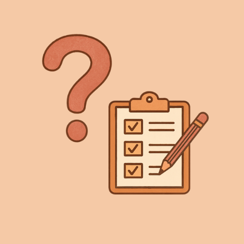 Immagine disegnata di un punto interrogativo e di un quiz