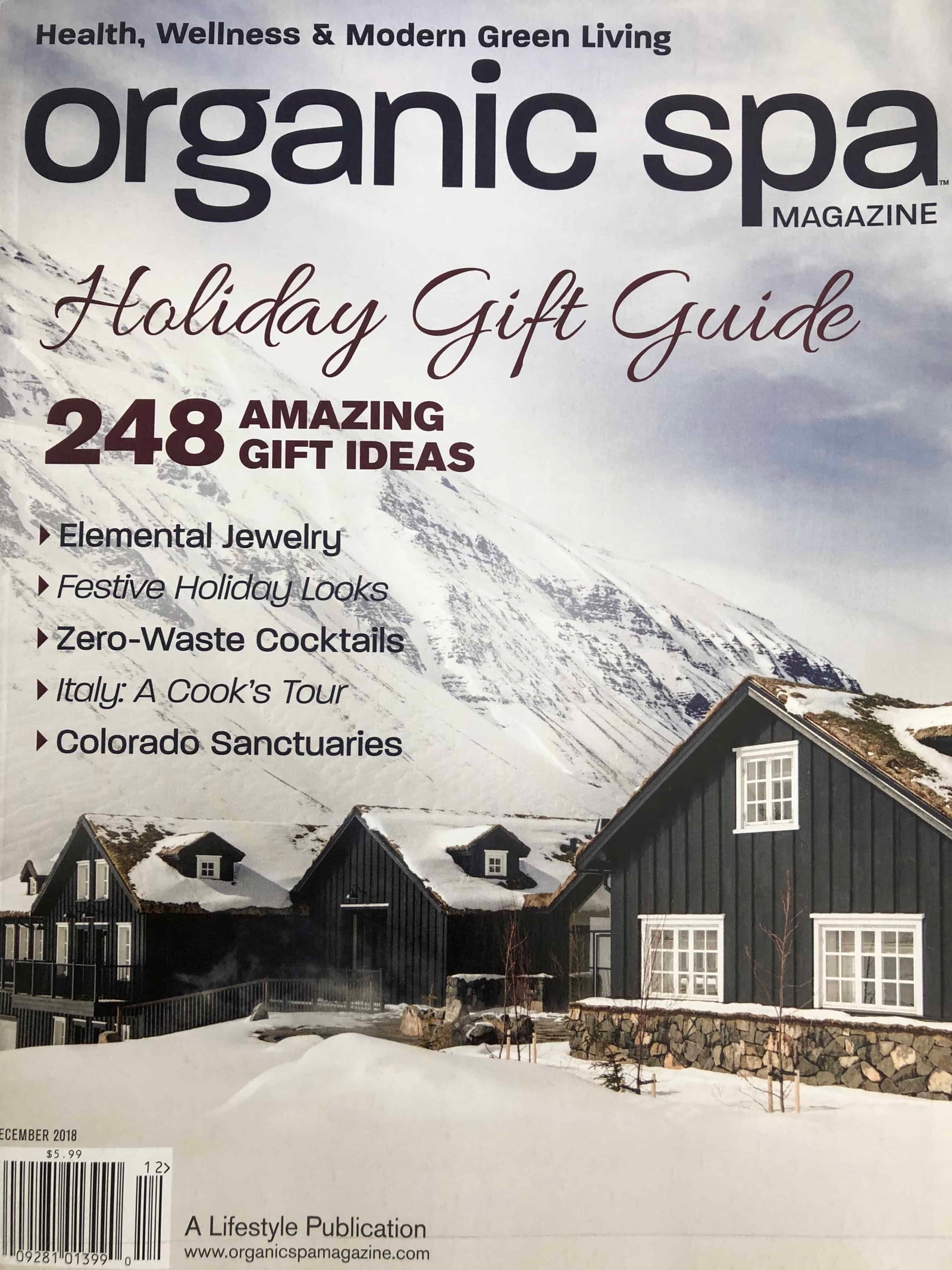 Questa è l'immagine di una copertina di Organic Spa Holiday.