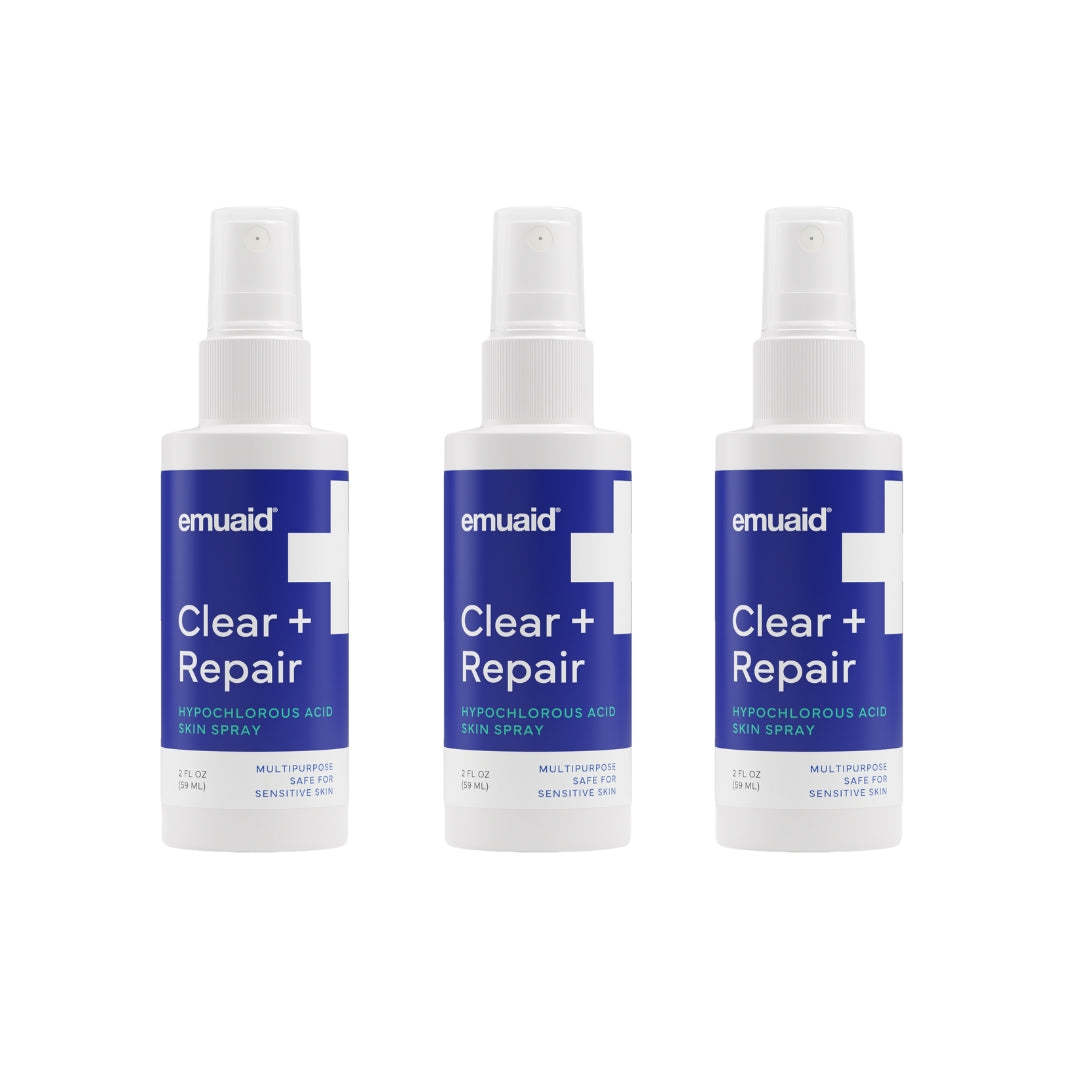 EMUAID® Clear + Repair - Spray cutaneo all'acido ipocloroso 3x Bundle Eczema