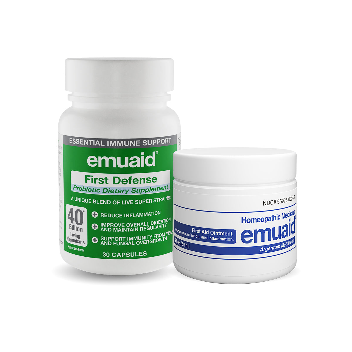Acquista 2oz EMUAID® e ricevi il 10% di sconto su First Defense Probiotic