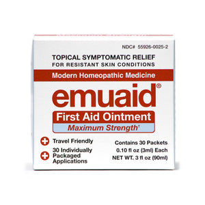 Questa è un'immagine di EMUAIDMAX® Unguento di primo soccorso 30 giorni confezione da viaggio.