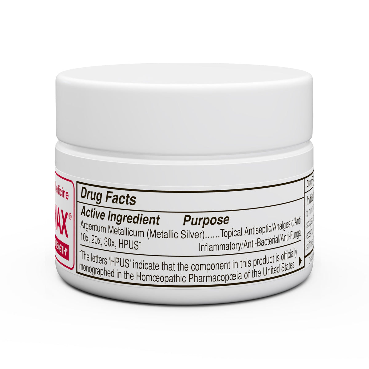 vasetto di crema bianca con etichetta di informazioni sui farmaci